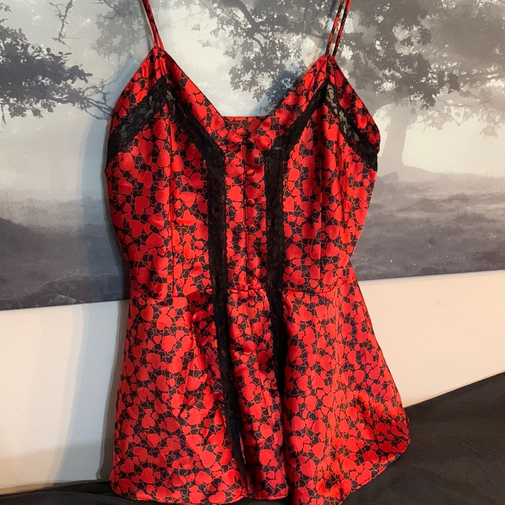Vintage ♥️Victoria Secret red heart babydoll M